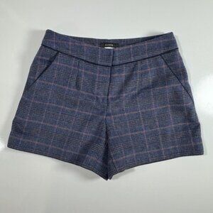 Clovis Plaid Shorts High Waist Career Wear Lined Pockets Blue Pink Size M‎